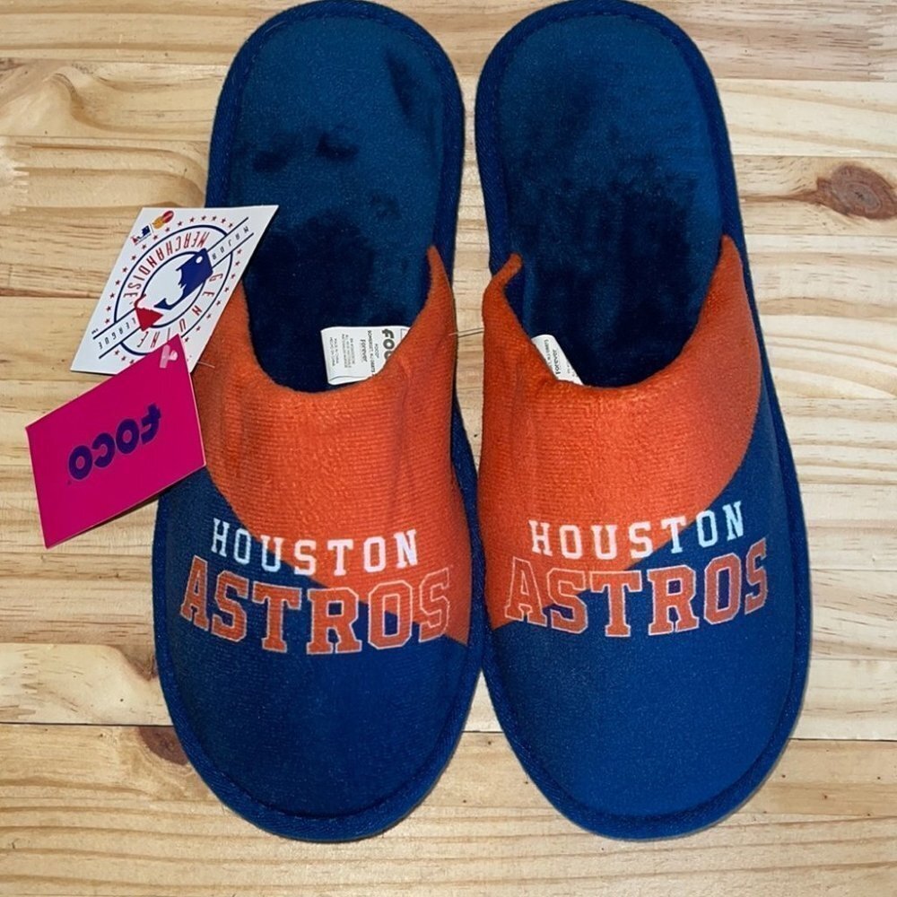 New FOCO Houston Astros Slippers Size 11-12